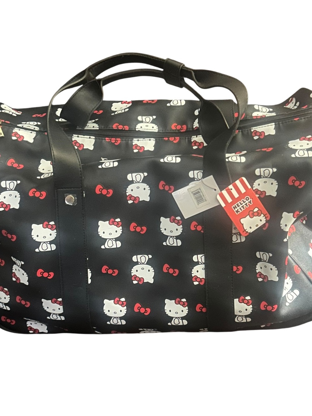 Hello Kitty Black Duffel Roller with Red and White  Print